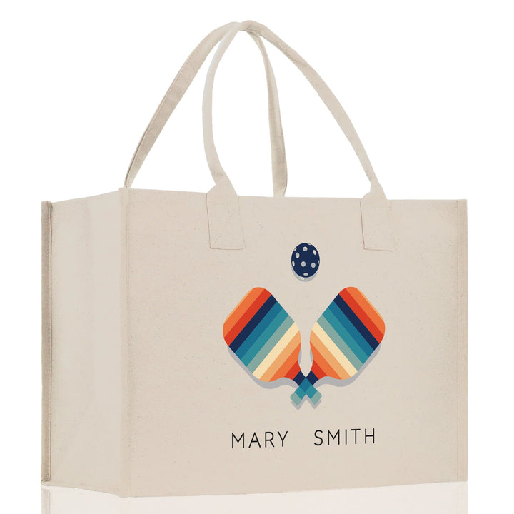 Pickleball Cotton Canvas Tote Bag