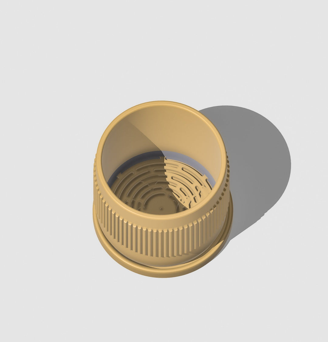 Half Mid-Century Ribbed Planter with Drainage and Saucer by Rosebud HomeGoods