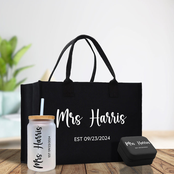 Mrs. Last Name Est Year Tote Bag