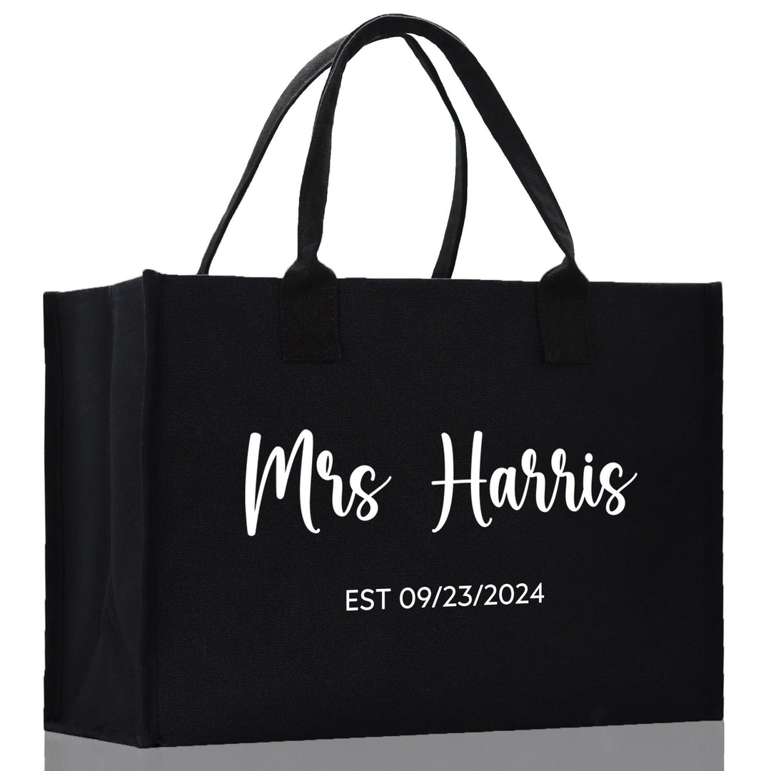 Mrs. Last Name Est Year Tote Bag