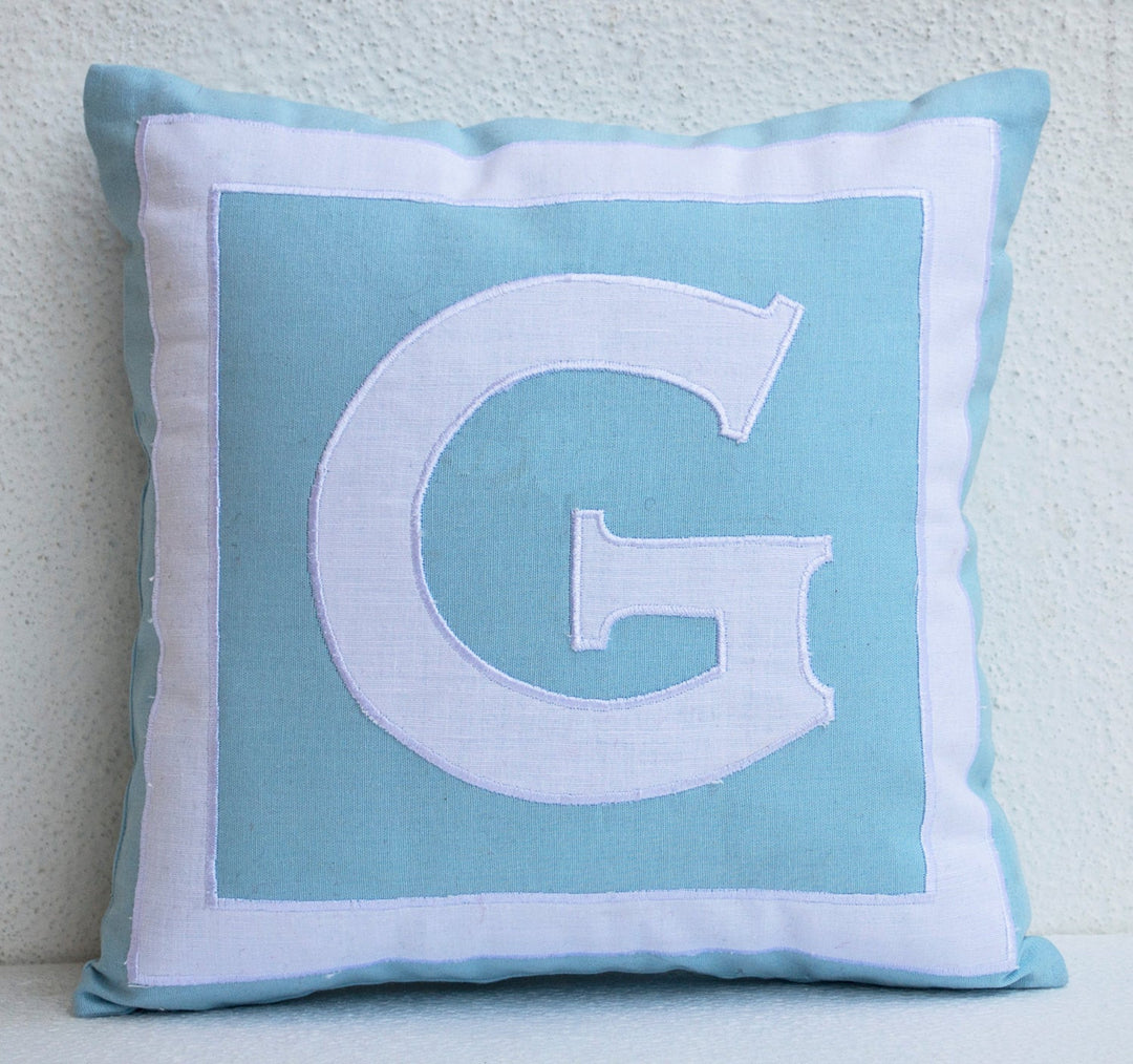 Custom Monogram Personalized Pillow Cover Gifts For Wedding Kids Dorm Decor