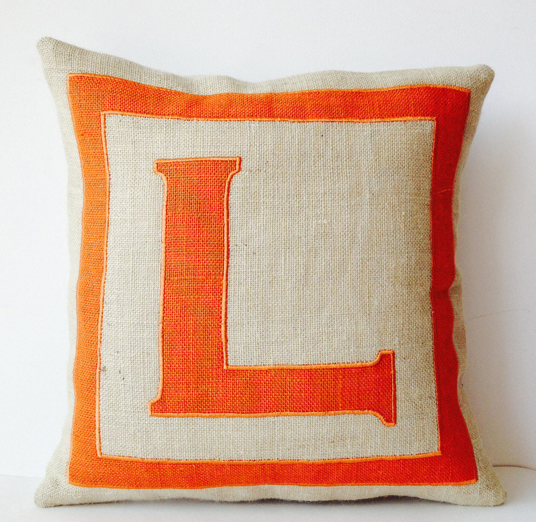 Personalized Monogram Throw Pillow With Large Letter And Border by Amore Beauté