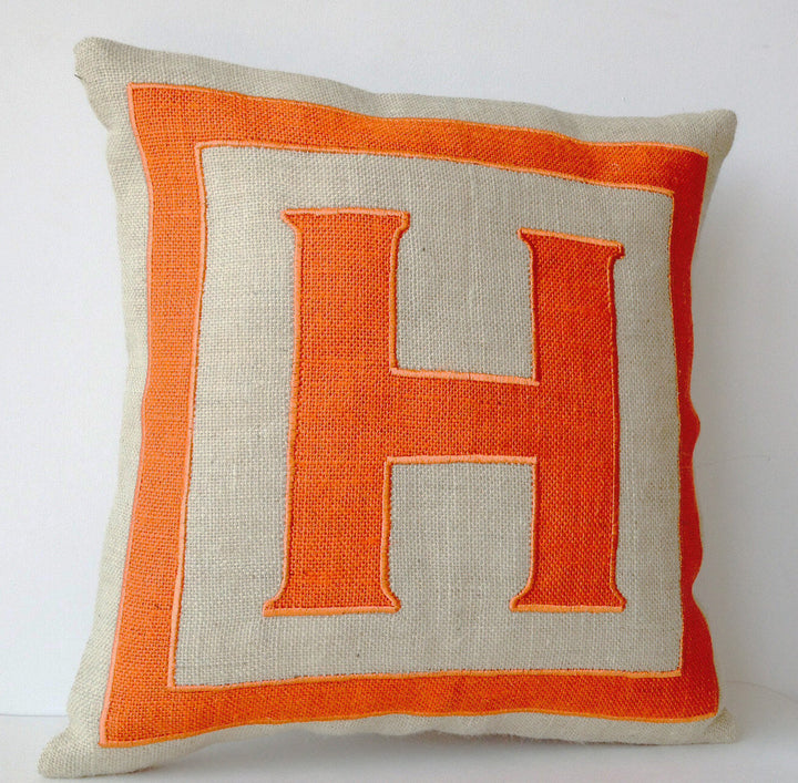 Personalized Monogram Throw Pillow With Large Letter And Border by Amore Beauté