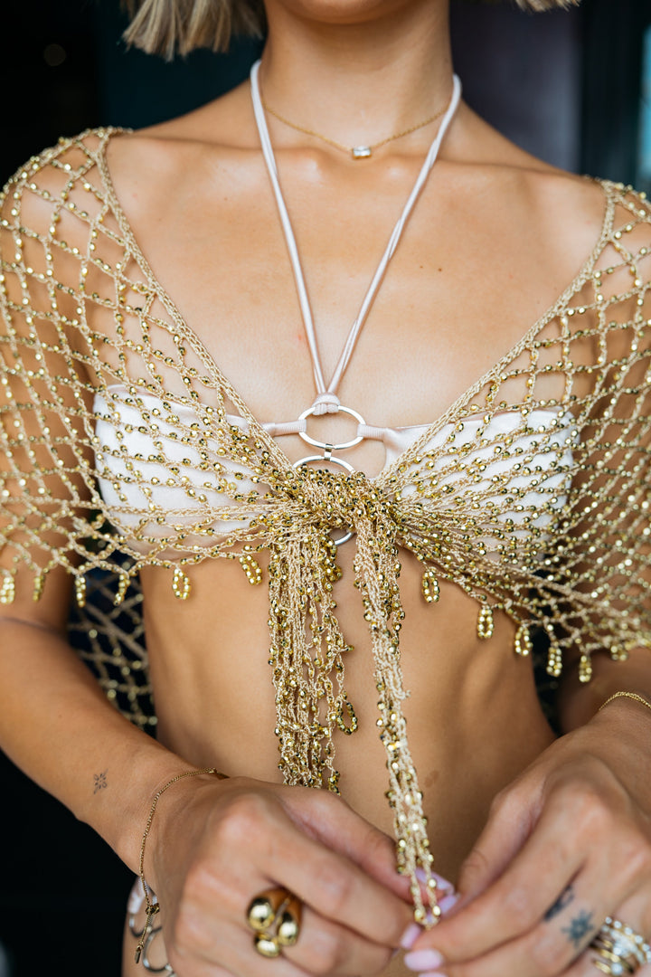 Rue Gold Beaded Sarong