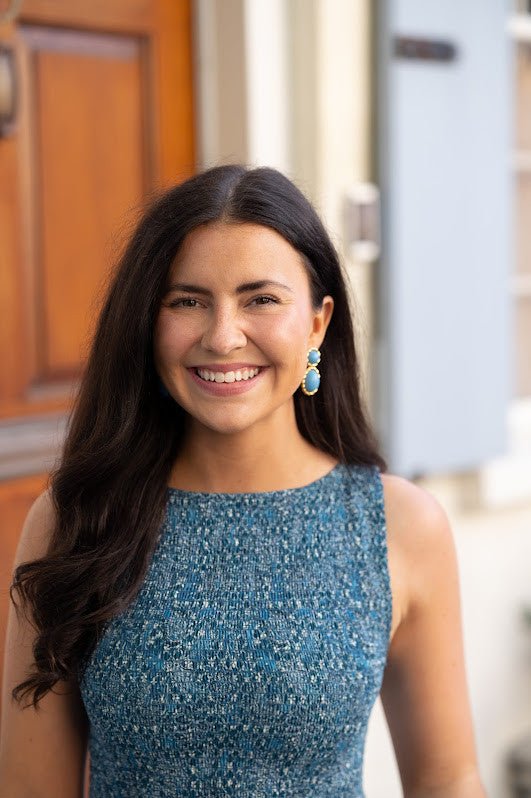Jackie Earring in Turquoise & 18k Gold Plated - Belle of the Ball Collection