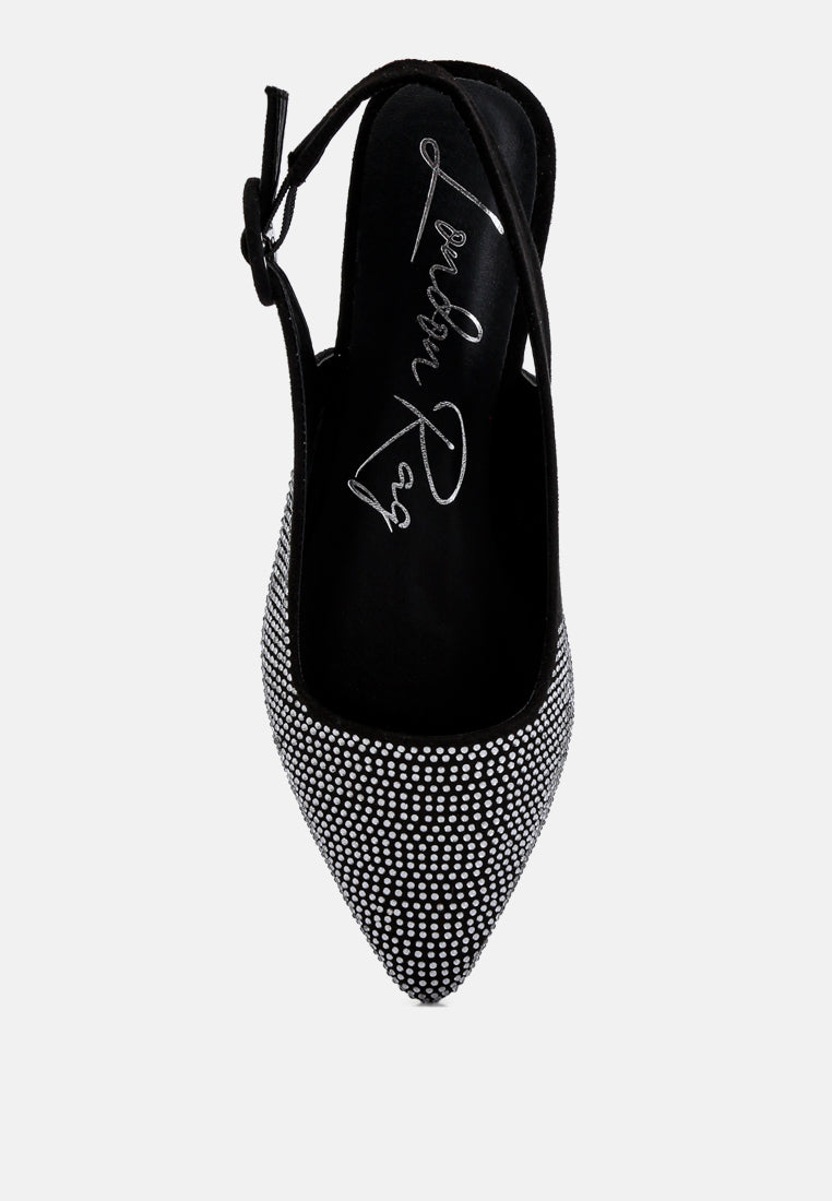 Jarisa Rhinestones Embellished Slingback Mules by London Rag
