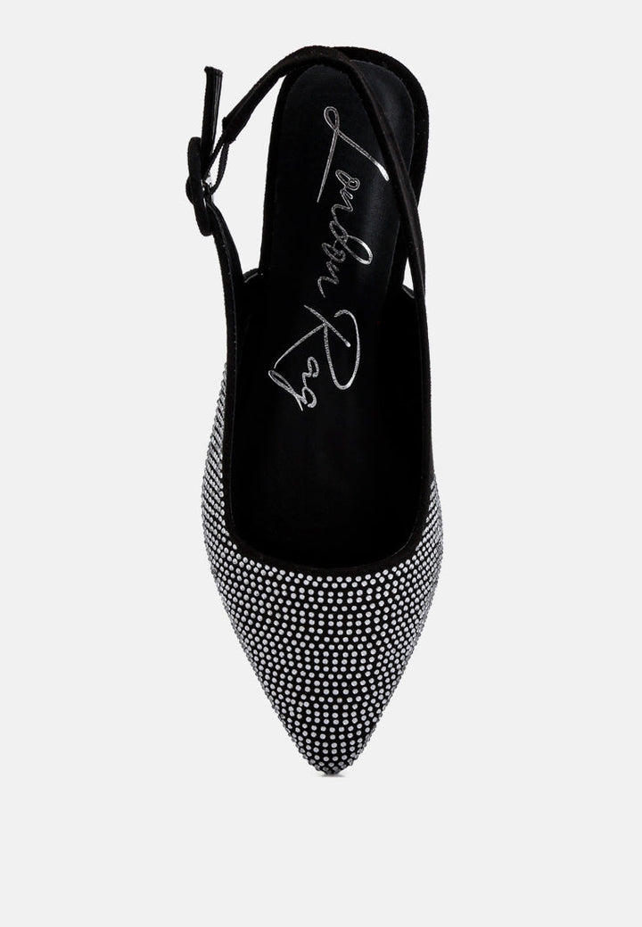 Jarisa Rhinestones Embellished Slingback Mules by London Rag