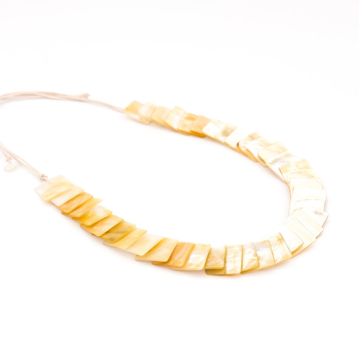 Mother of Pearl Statement Necklace - Playa Golden Yellow | LIKHÂ by LIKHÂ
