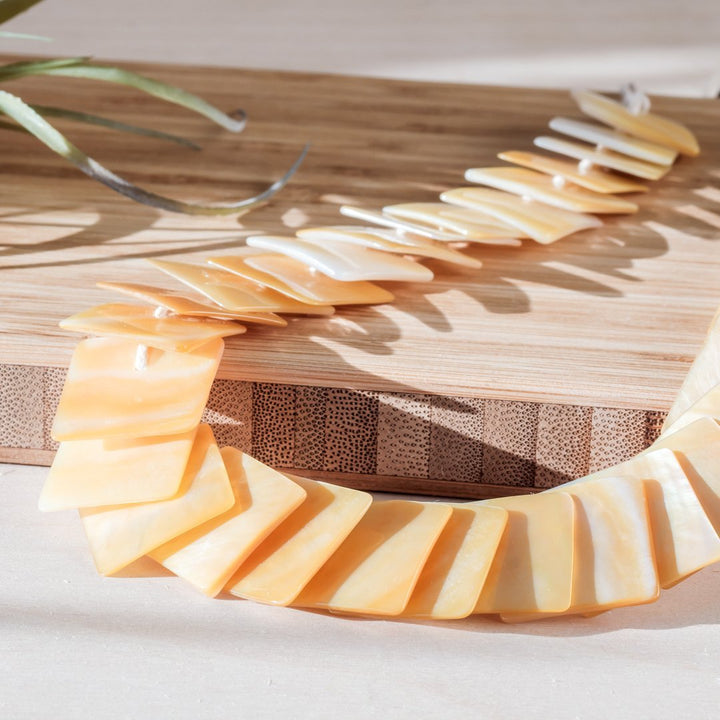 Mother of Pearl Statement Necklace - Playa Golden Yellow | LIKHÂ by LIKHÂ