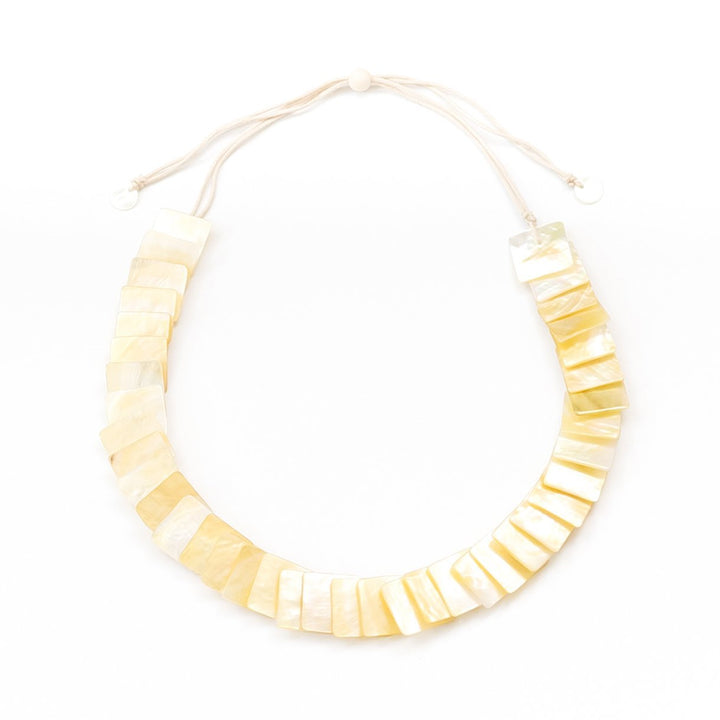 Mother of Pearl Statement Necklace - Playa Golden Yellow | LIKHÂ by LIKHÂ