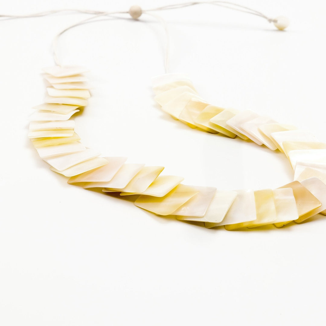 Mother of Pearl Statement Necklace - Playa Golden Yellow | LIKHÂ by LIKHÂ