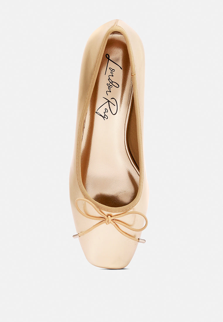 laga metallic low block heel ballerinas by London Rag