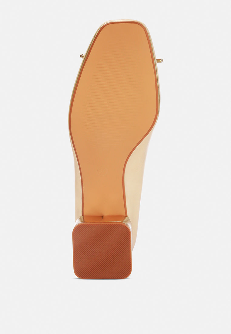 laga metallic low block heel ballerinas by London Rag