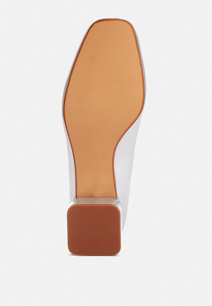 laga metallic low block heel ballerinas by London Rag