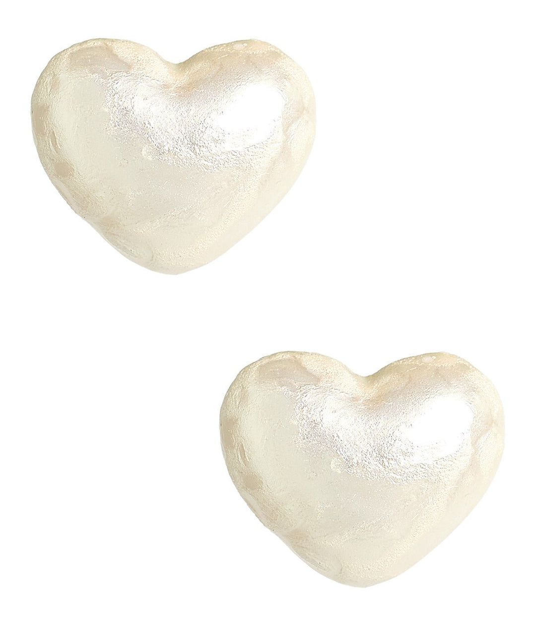 Lainey Heart - Cotton Pearl Studs - 18k Gold Plated