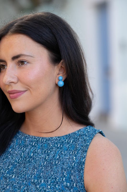 Large Audrey Stud Earring Turquoise - Belle of the Ball Collection