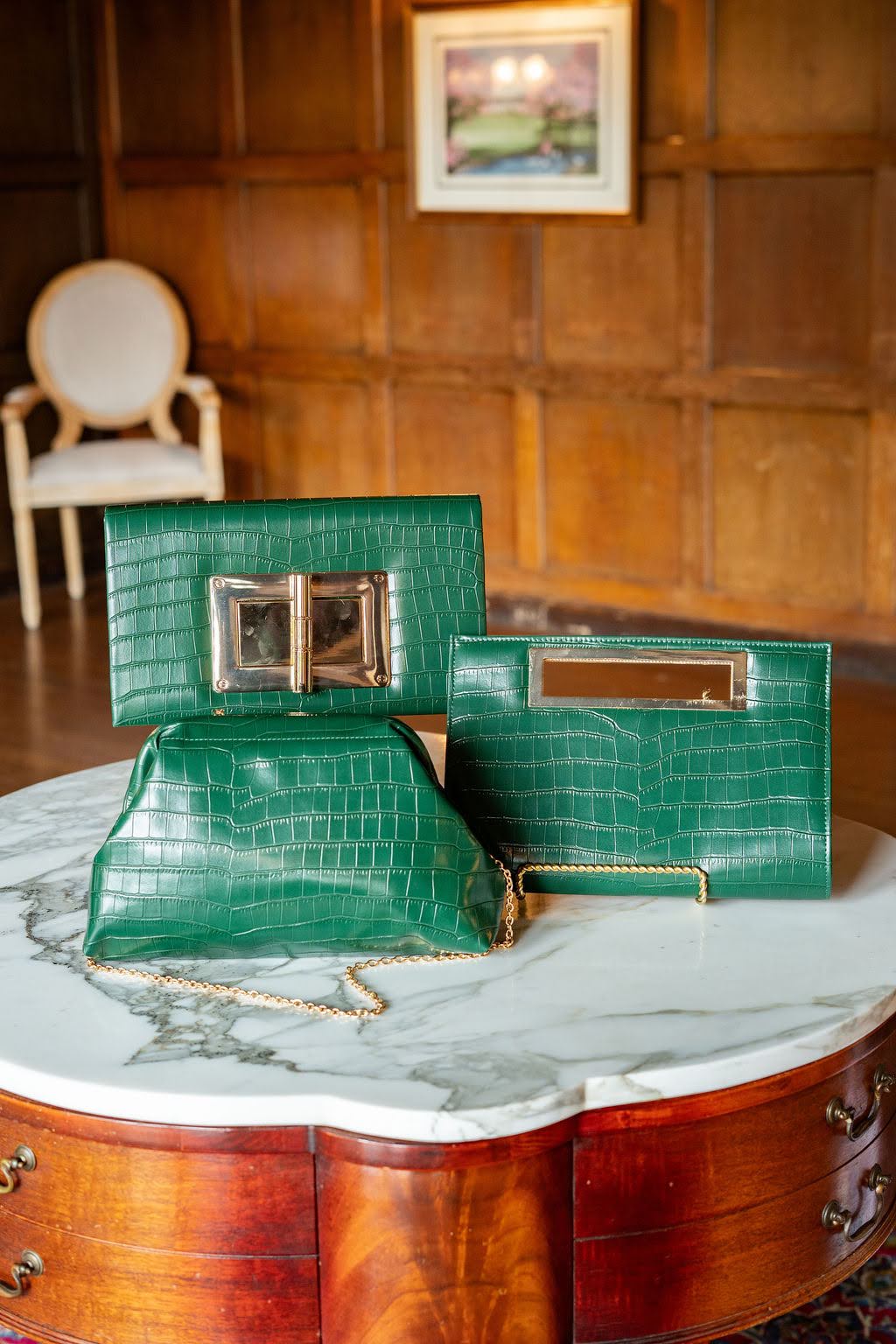 Chloe Croc Clutch