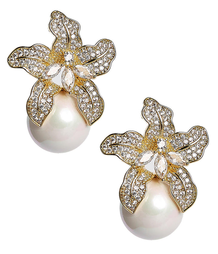 Beth - Rhinestone & Pearl Stud