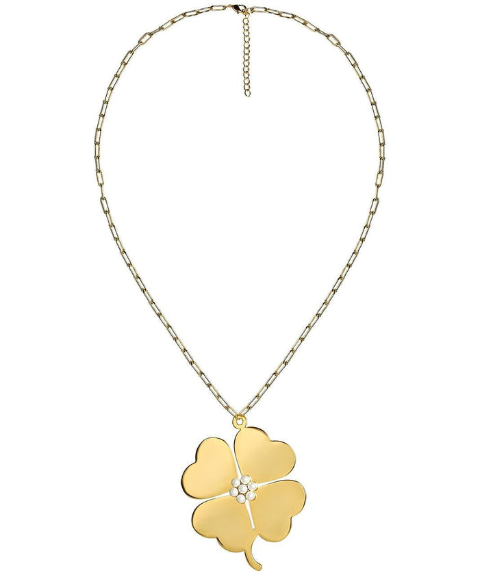 Genlyn Clover Short PaperClip Chain Necklace - 18k Plated - Teggy French