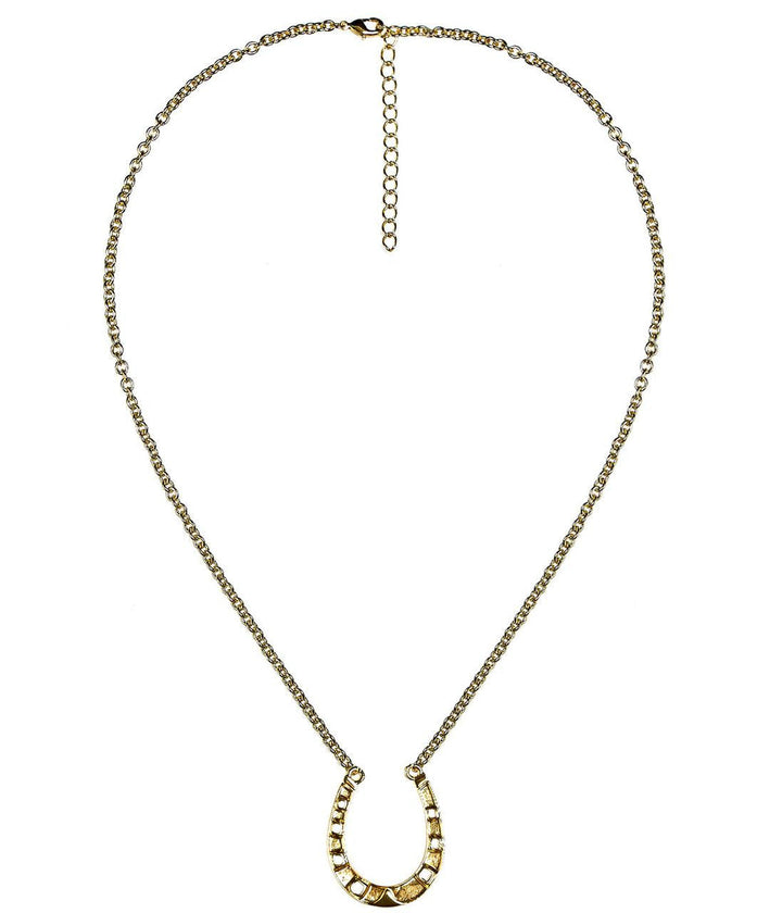 Gold Horseshoe Charm Necklace - 18k Gold Plated