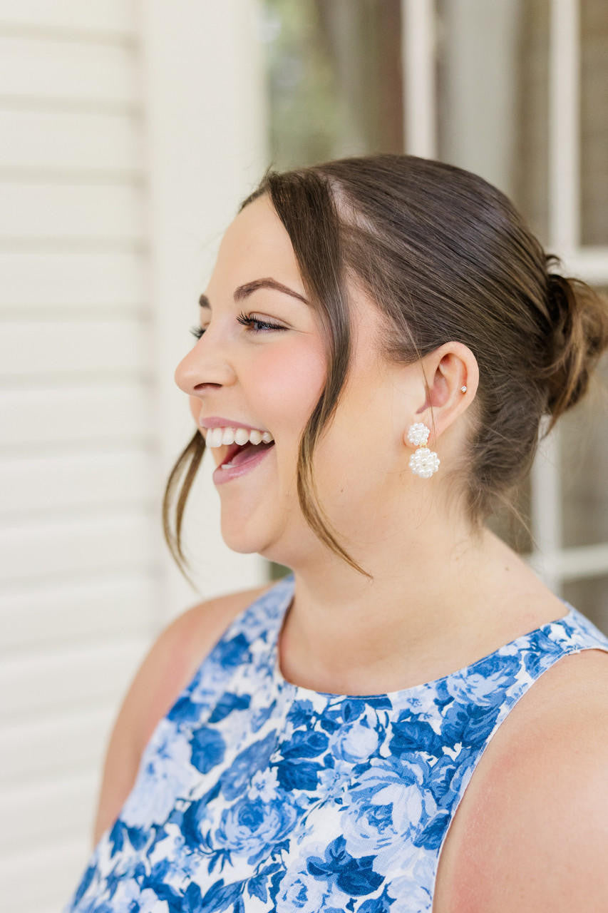 Kate Cluster Pearl Small - Earrings - Belle of  the Ball