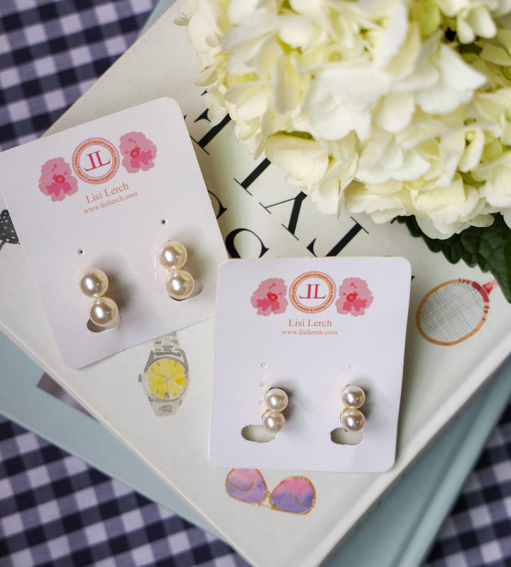 Large Belle - Double Pearl earrings - Belle of  the Ball