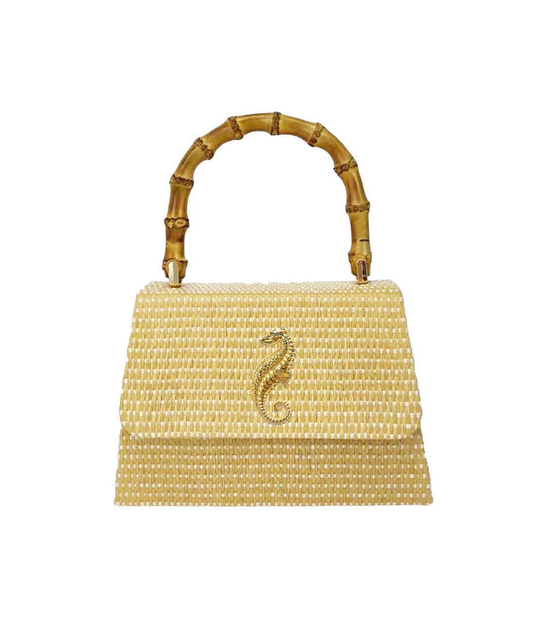 Straw Lulu Bag with Bamboo Handle