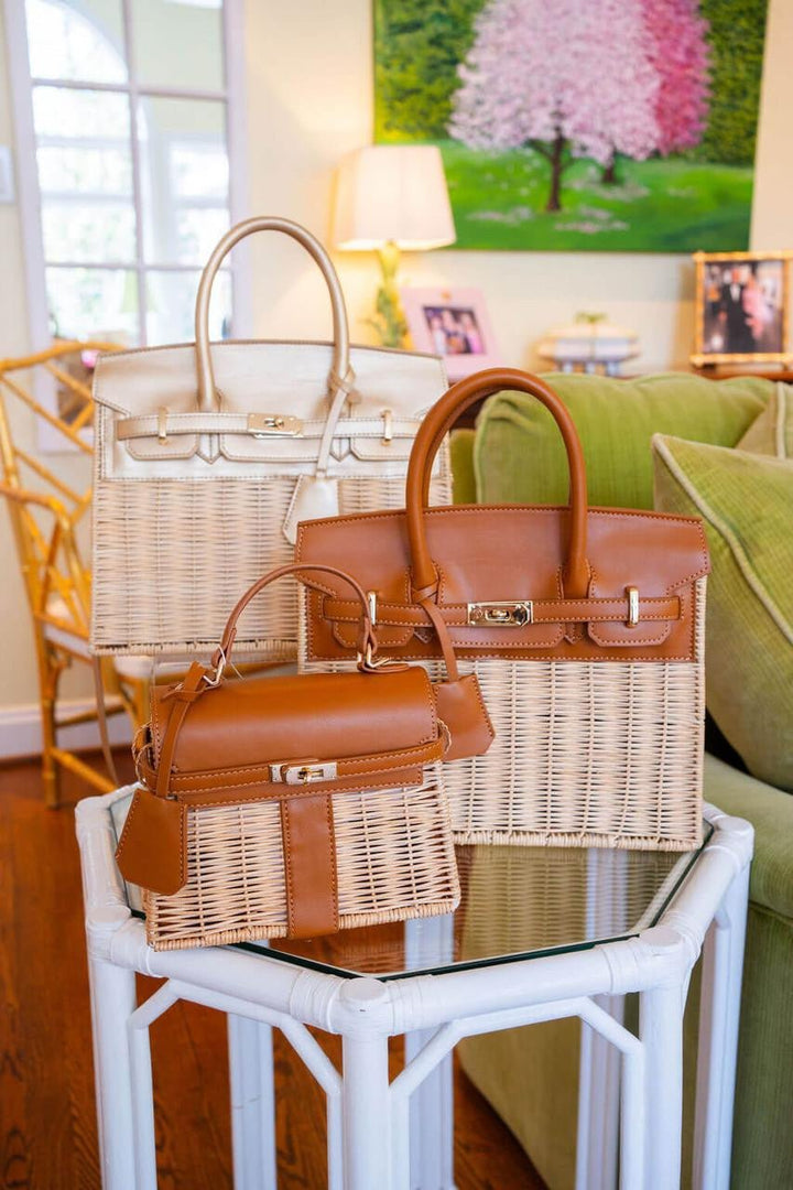 Margo Camel -  Wicker Handbag