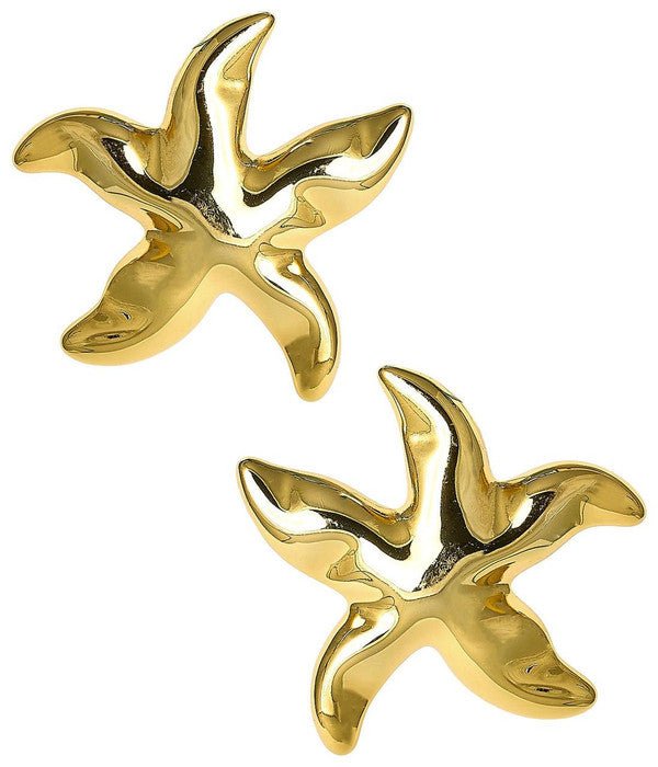 Marina Starfish Stud Earring - 18k Gold Plated