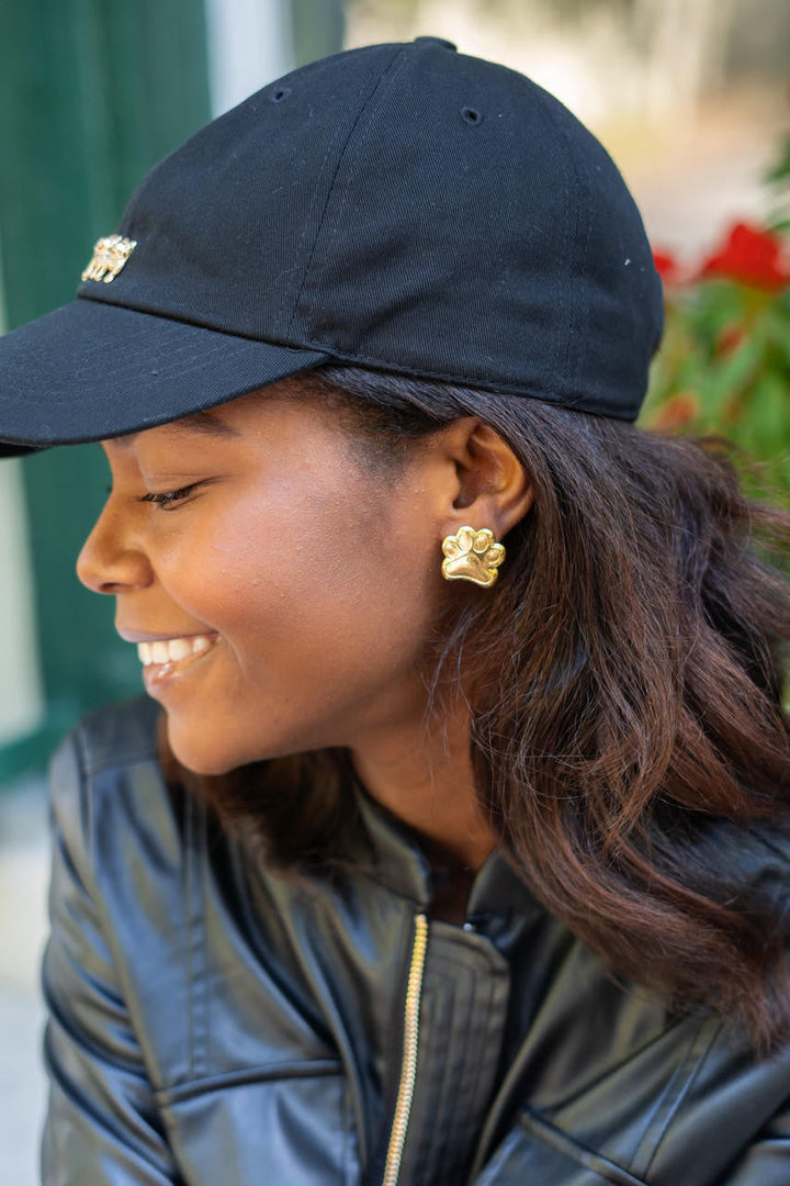 Paw Print Stud - Gold Earring