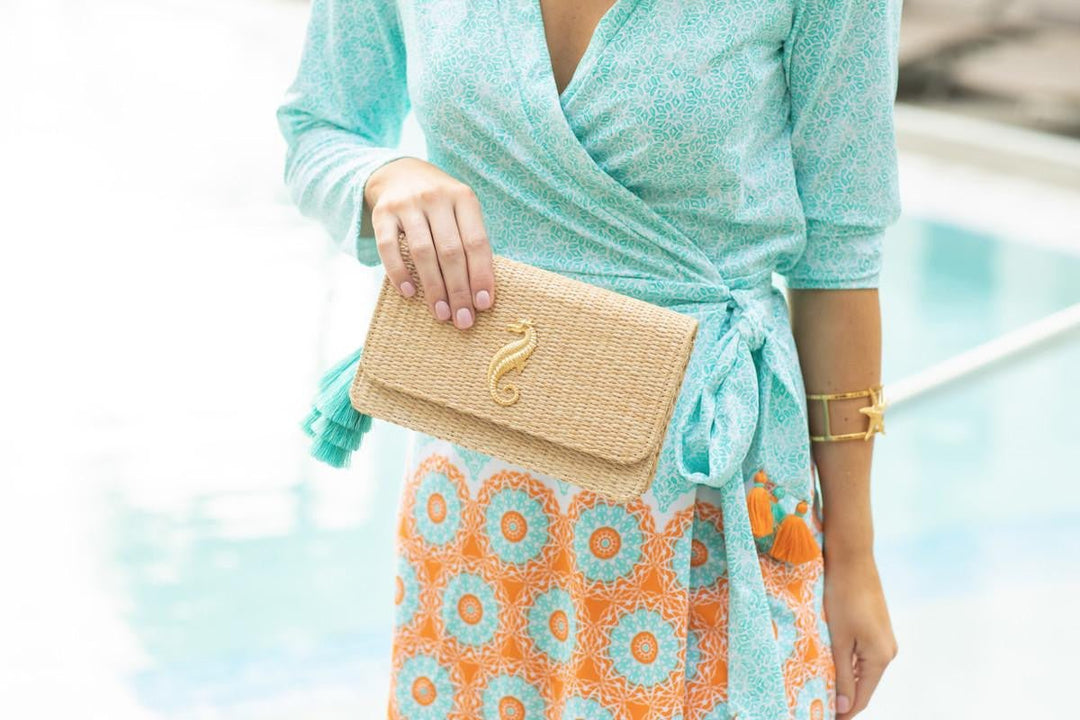 Ruby Straw Clutch