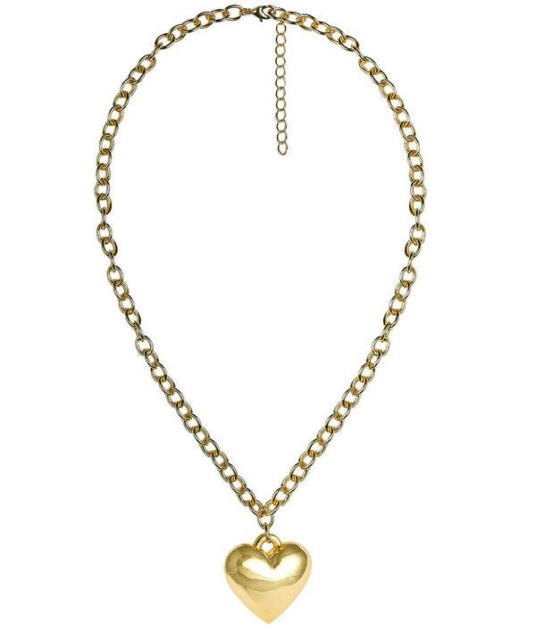 Sienna - Puffy Heart Necklace - 18k Gold Plated