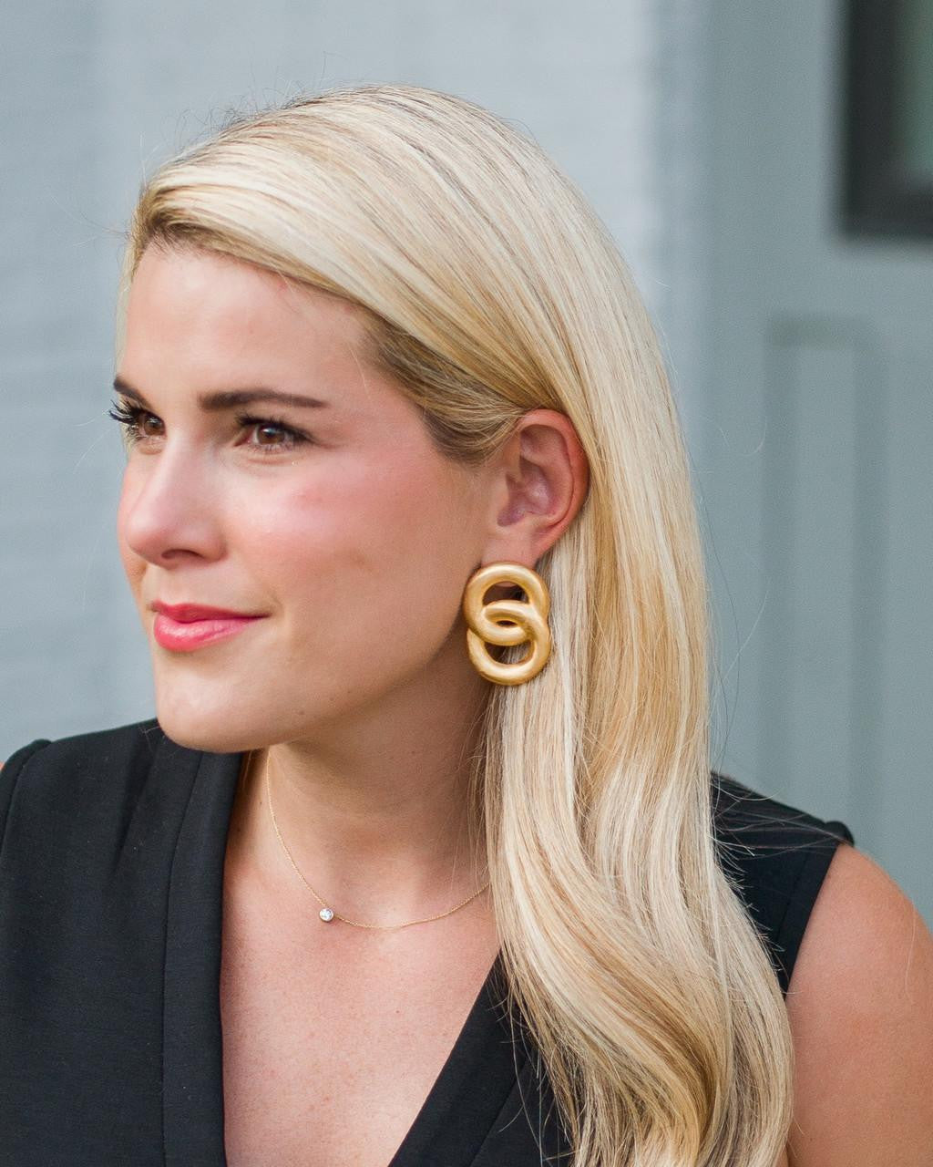 Spencer Earring - Medium - Brushed Gold