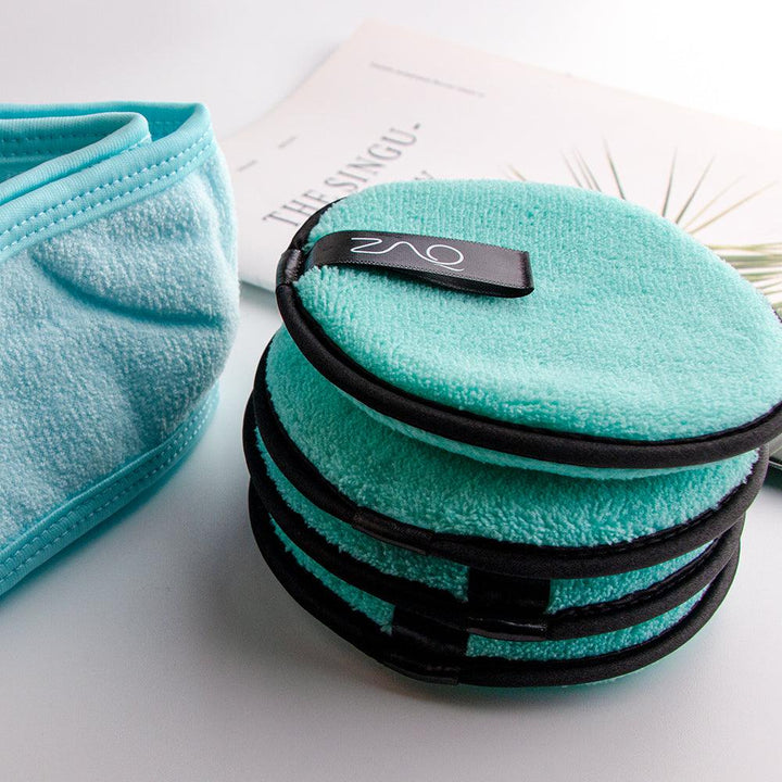 ZAQ Reusable Makeup Remover Pads 4pack with Spa facial Headband by ZAQ Skin & Body