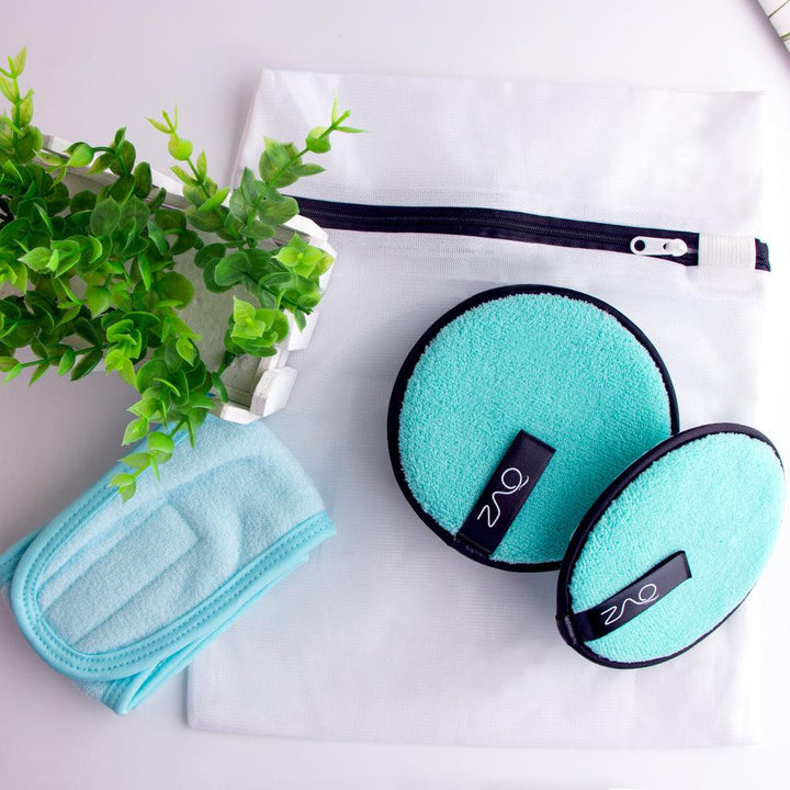 ZAQ Reusable Makeup Remover Pads 4pack with Spa facial Headband by ZAQ Skin & Body