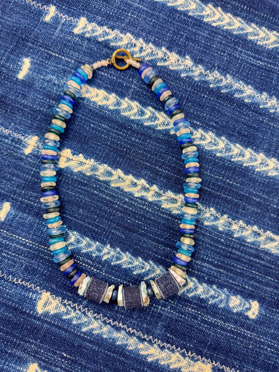 Classic Glass Necklace | Denim