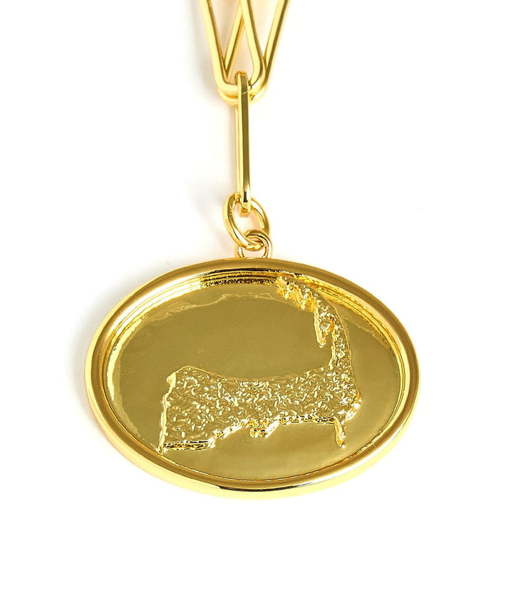Map - Beach Tag Charm Necklace – 18k Gold Plated