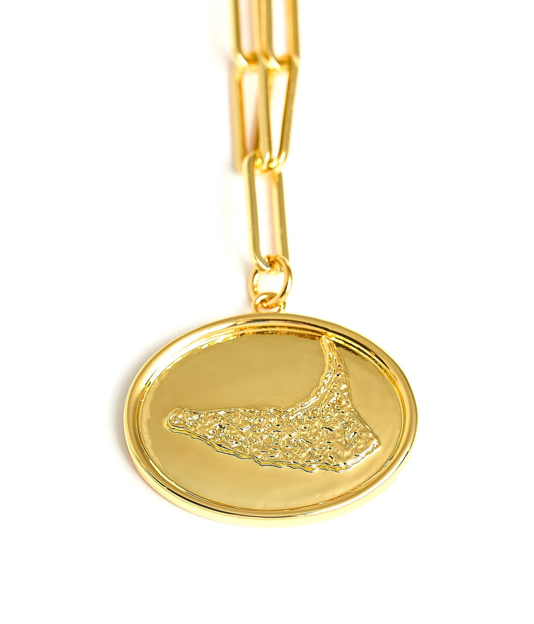 Map - Beach Tag Charm Necklace – 18k Gold Plated