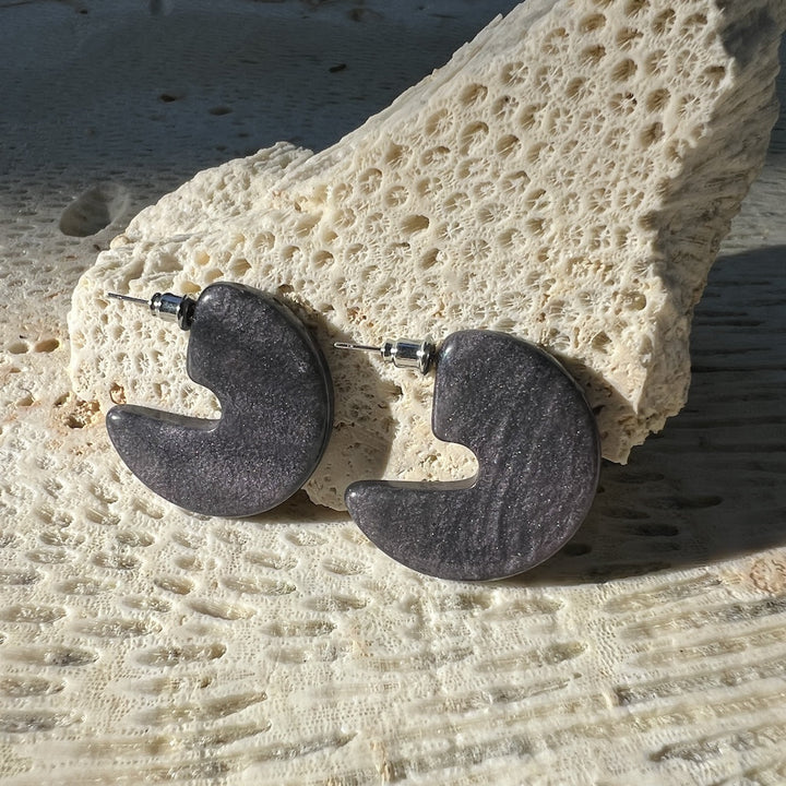 Marbled Resin Hoop Earrings