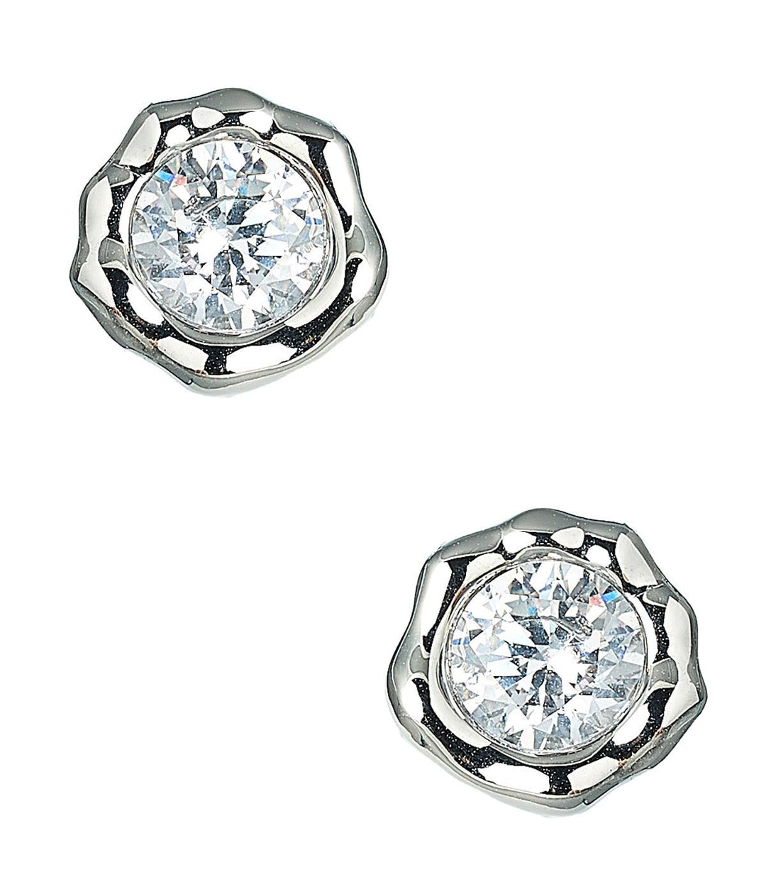Margot - Bezel Textured Stud Earring - 18k Gold Plated- Darby Clark Collection