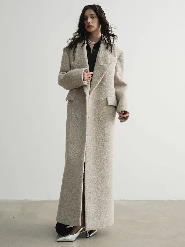 Crema Long Woolen Coat by Marigold Shadows – Pomp and Port