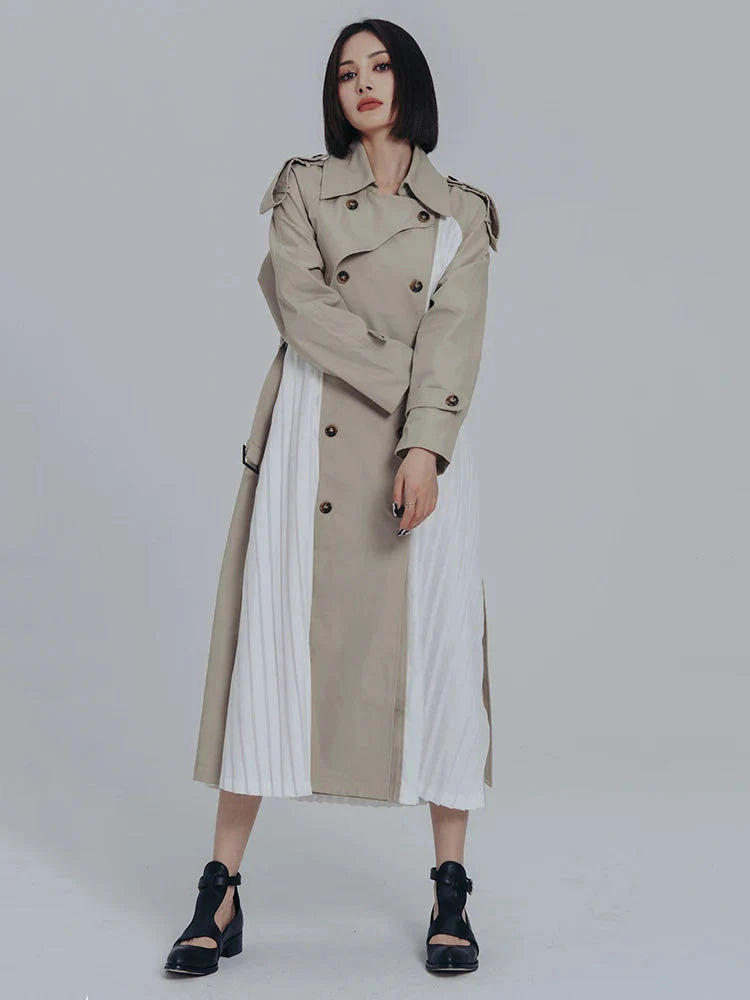Inspectah Pleated Trench Coat by Marigold Shadows