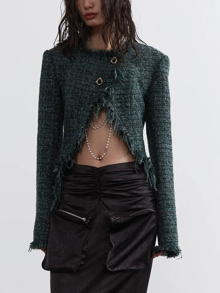 Marriagie Frayed Tweed Jacket by Marigold Shadows