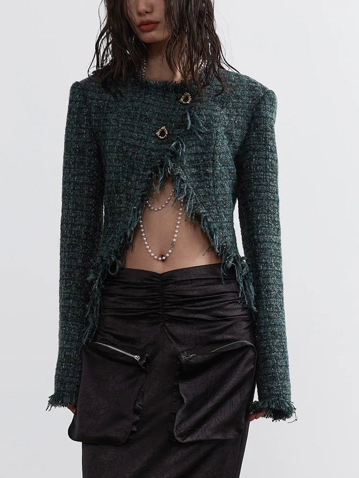 Marriagie Frayed Tweed Jacket by Marigold Shadows