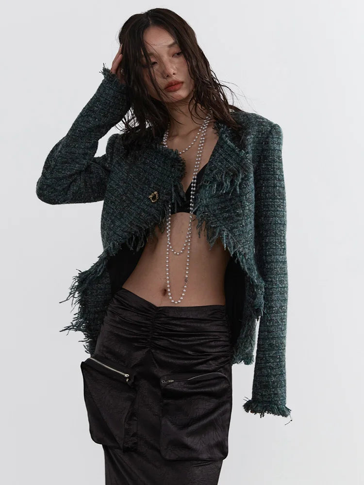 Marriagie Frayed Tweed Jacket by Marigold Shadows