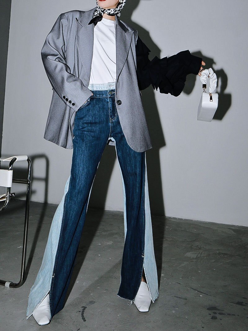 Sawako Loose Denim Wide Leg Pants by Marigold Shadows