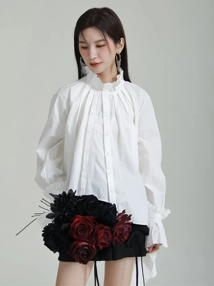 Ladada Pleated Collar Blouse by Marigold Shadows