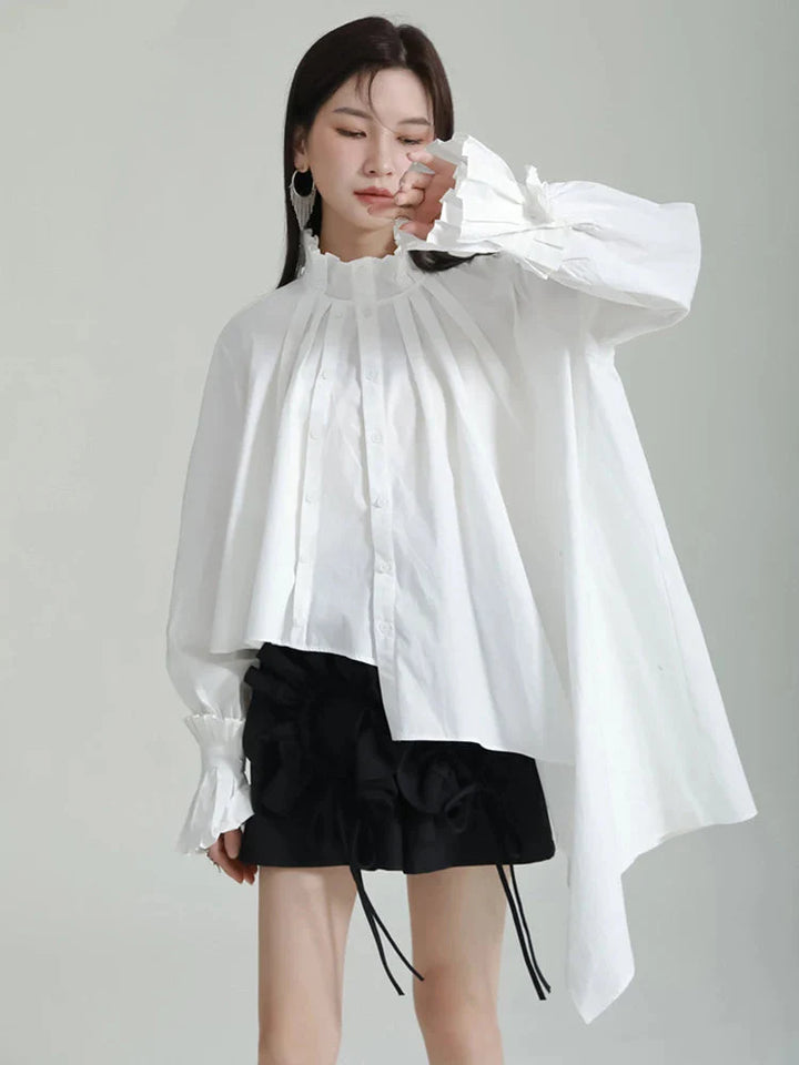 Ladada Pleated Collar Blouse by Marigold Shadows