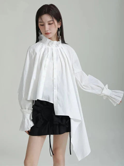 Ladada Pleated Collar Blouse by Marigold Shadows