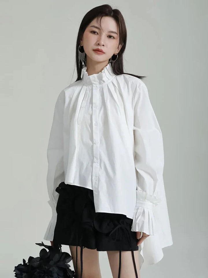 Ladada Pleated Collar Blouse by Marigold Shadows